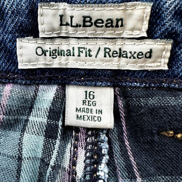 L.L. Bean Double L Jeans Ultra High-Rise Elastic Waist Tapered Flannel-Lined 16 - Picture 3 of 6